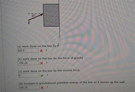 Solved A Force Of Constant Magnitude Pushes A Box Up A Chegg