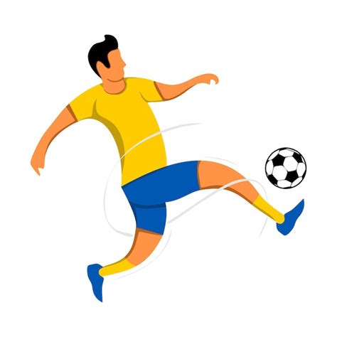 Premium Vector Cartoon Soccer Player Kicking The Ball Vector