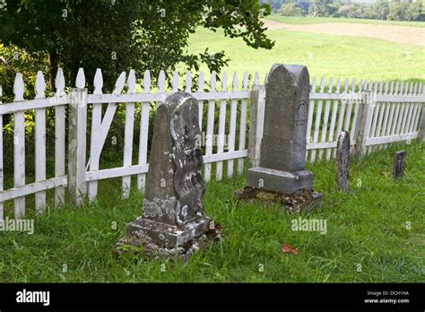 Grave Markers White Picket Fence Hi Res Stock Photography And Images