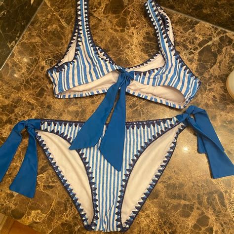 Swim Stripped Bikini Set Poshmark