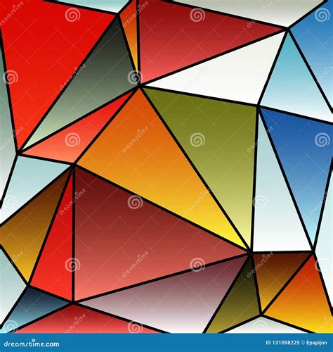 Abstract Vitrage With Triangular Multi Colors Grid Stock Vector