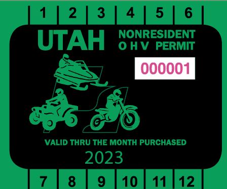 Utah Non Resident Ohv Permit Vendors In Moab