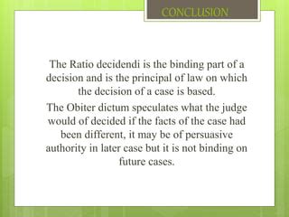 Ratio And Obiter Dictum Ppt