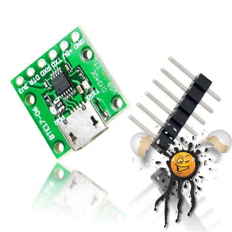 CH340E USB TTL RS232 UART DTR Micro Seriell Konverter IoT Powered By