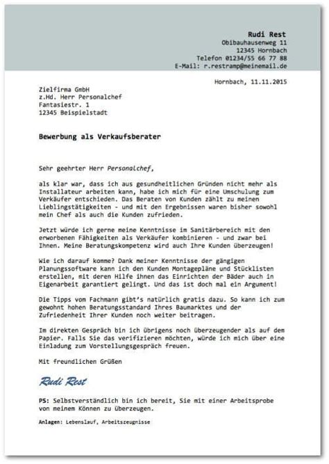 Muster Bewerbung Als Aushilfe Im Einzelhandel