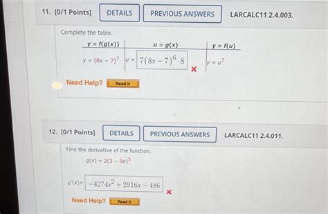 Solved 11 0 1 Points DETAILS PREVIOUS ANSWERS LARCALC11 Chegg