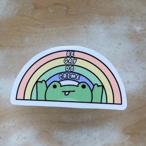 Be Gay Do Crime Frog Sticker Etsy
