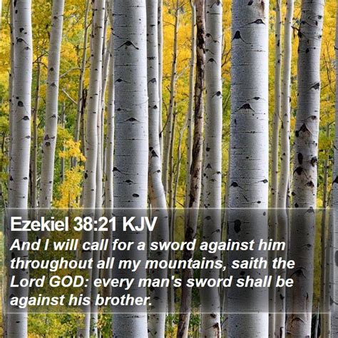 Ezekiel 3821 Kjv And I Will Call For A Sword Against Him