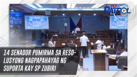 14 Senador Pumirma Sa Resolusyong Nagpapahayag Ng Suporta Kay SP Zubiri