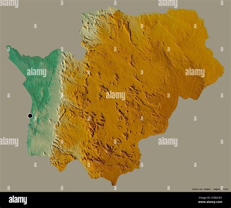 Shape Of Cuanza Sul Province Of Angola With Its Capital Isolated On A