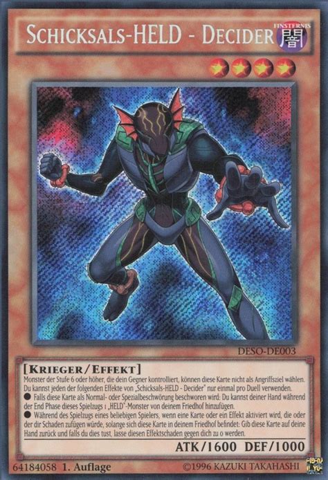 Recollectibles Sammelkarte Yugioh Karte Schicksals Held Decider