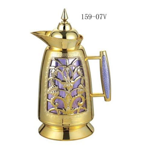 Hot Selling 1l Golden Arabic Style Vacuum Coffee Flask Thermos Kettle Glass Inner Vacuum Flask