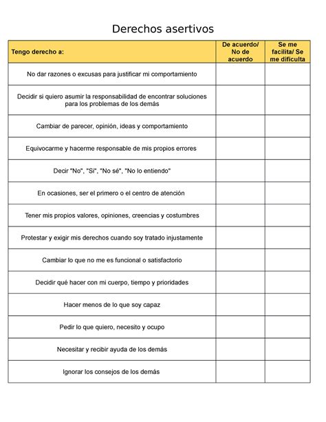 Derechos Asertivos Derechos Asertivos Tengo Derecho A De Acuerdo No