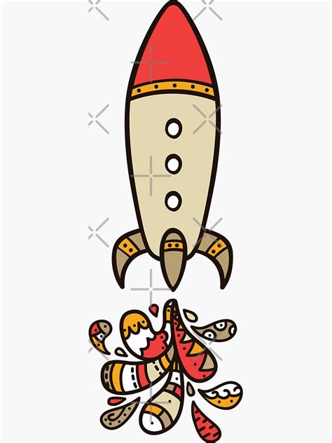 " Cute rocket." Sticker for Sale by Yuliia Studzinska | Redbubble