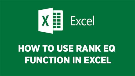 How To Use Rank EQ Function In Excel Rank EQ Function In Excel Rank