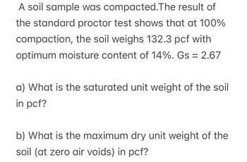 Answered A Soil Sample Was Compacted The Result Bartleby