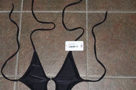 Wicked Weasel Satin Sheer One Piece Bikini Black Size S M Top Large Bottom Ebay