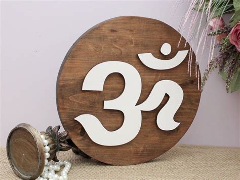 Om Symbol Sanskrit AUM Home Decor Wall Art Indian OM Round Etsy In