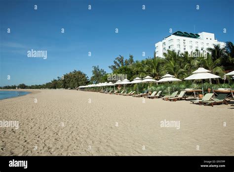 Beach With Beach Chairs Saigon Ninh Chu Resort On The Beach Of Phan