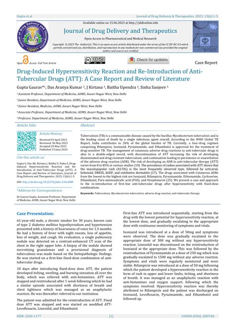 PDF Drug Induced Hypersensitivity Reaction And Re Introduction Of