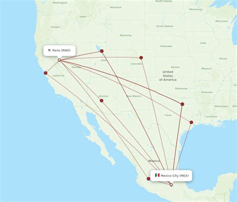 All Flight Routes From Reno To Mexico City Rno To Mex Flight Routes