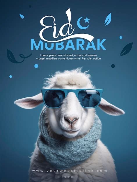 Premium Psd Eid Al Adha Mubarak Islamic Festival Sheep Wearing