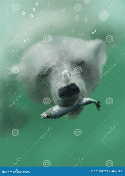 Polar Bear Hunting Underwater Stock Image - Image of winter, nature ...