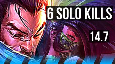 YASUO Vs AKALI MID Comeback 44k DMG 1200 Games 6 Solo Kills