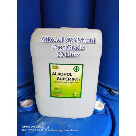 Jual ALKOHOL 96 FOOD GRADE 20LITER PELARUT BIBIT PARFUM TERBAIK