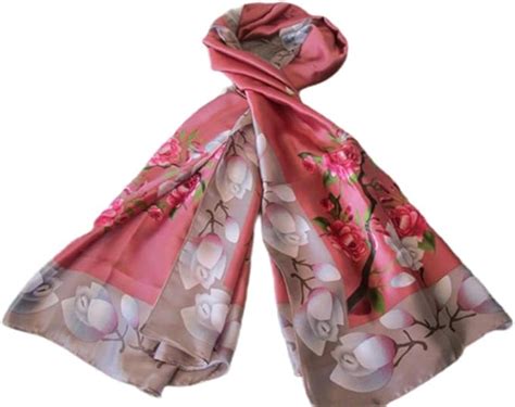 Rose Print Scarf Silk Rose Scarf Red Rose Scarves Scarf T