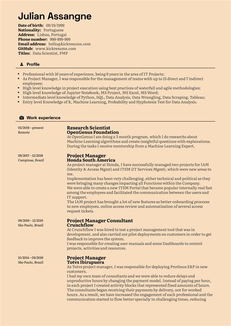 Senior Project Manager Cv Example Kickresume