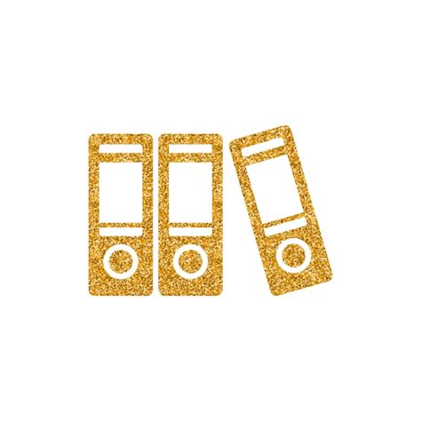 Office Ordner Symbol Goldglitter Textur Vektor Illustration Premium