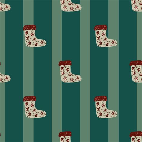 Winter seamless pattern with hand drawn cozy ornamental socks ...