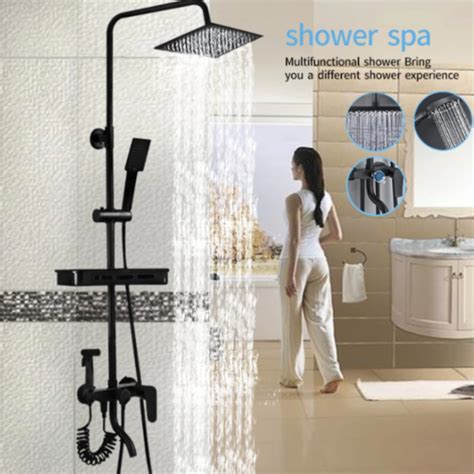 SUS304 Shower Set Hot And Rainfall Shower Stainless Steel Hot And Cold Bathroom 4 In 1 Shower