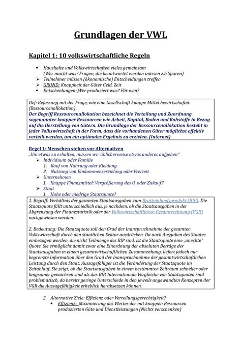 Grundlagen Der Vwl Gvwl Engelmann Grundlagen Der Vwl Kapitel