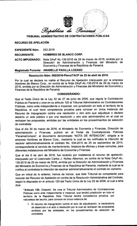 Recurso De Apelaci N Panamacompra El Documento