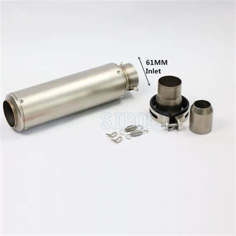 51mm 60mm Inlet Universal Motorcycle Exhaust Pipe Muffler Long Stainless Steel Pipe Racing