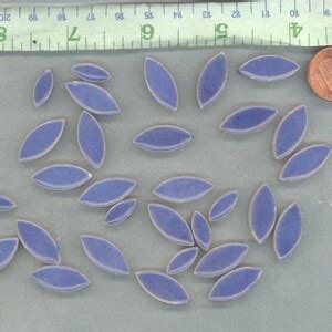 Denim Blue Petals Mosaic Tiles 50g Ceramic Leaves In Mix Of 2 Sizes 1 2