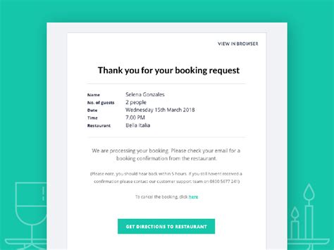 Booking Confirmation Email Template