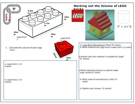 Dt Worksheet Lego Maths Materials And The Environment Teaching