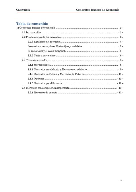 Capitulo 2 Conceptos Básicos de Economía Kirschen Tabla de