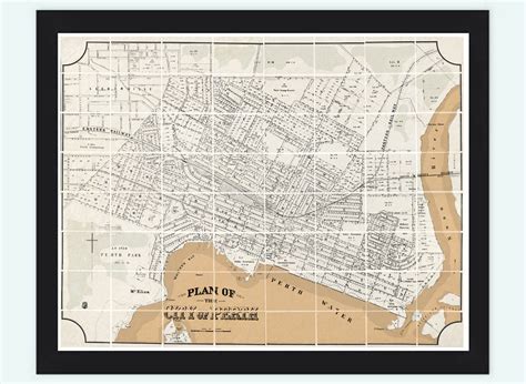 Old Map Of Perth Australia 1897 Vintage Perth Map Vintage Maps And Prints