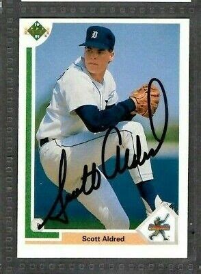 1990 Upper Deck Baseball Card 7 Scott Aldred Detroit Tigers Signed