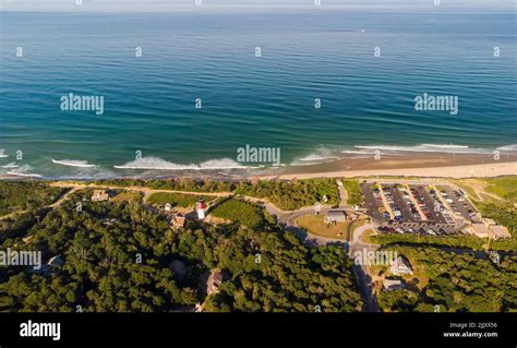 nauset beach  nauset light aerial view stock photo alamy