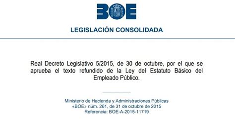 Estatuto Básico Empleado Público Test de Leyes