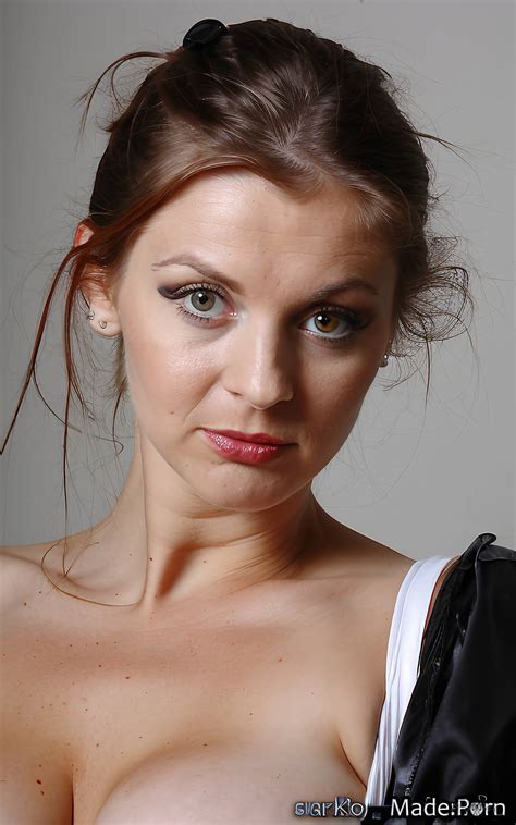 Porn Image Of Brunette Real Eyebrow Cleavage Perfect Body Close Up Woman Sorority Girl Created By AI