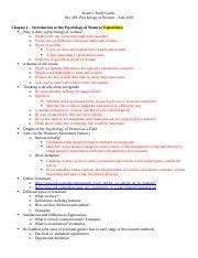 Psy Exam Docx Exam Study Guide Psy Psychology Of Women