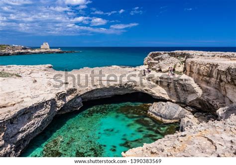 Archaeological Site Tourist Resort Roca Vecchia Stock Photo 1390383569