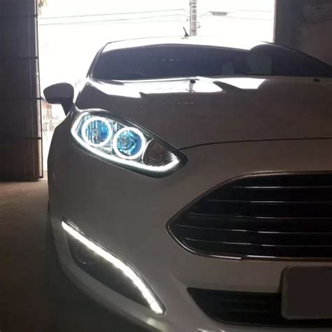 Angel Eyes Olho De Anjo Led Drl P Ford New Fiesta Parcelamento Sem Juros