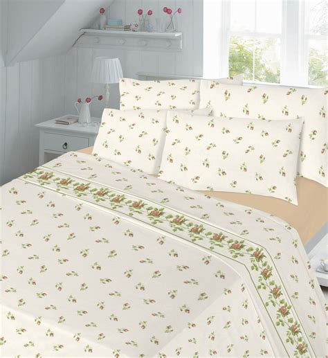 Rosebud Floral Flannelette Thermal Duvet Quilt Cover Bedding Set Double